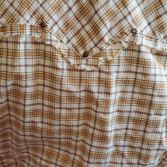 Western Shirt with Snap Close Decorative Stitching. Plaid Rodeo Stampede Country - Picture 9 of 11